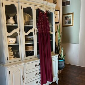 Morgan & Co. Burgundy Wedding Dress